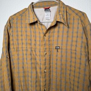 The North Face Mustard and Blue bottom down Shirt